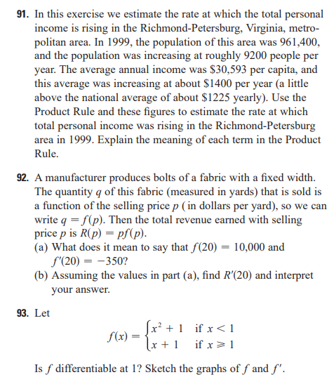 Solved 91. In this exercise we estimate the rate at which | Chegg.com