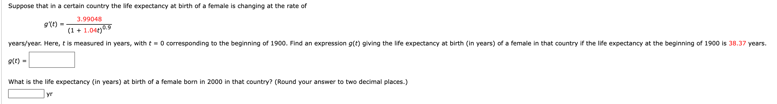 Solved Suppose that in a certain country the life expectancy | Chegg.com