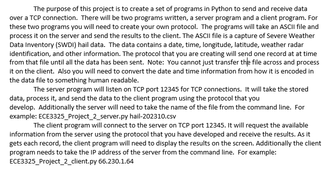 Solved Give a Python code for both the client and server | Chegg.com
