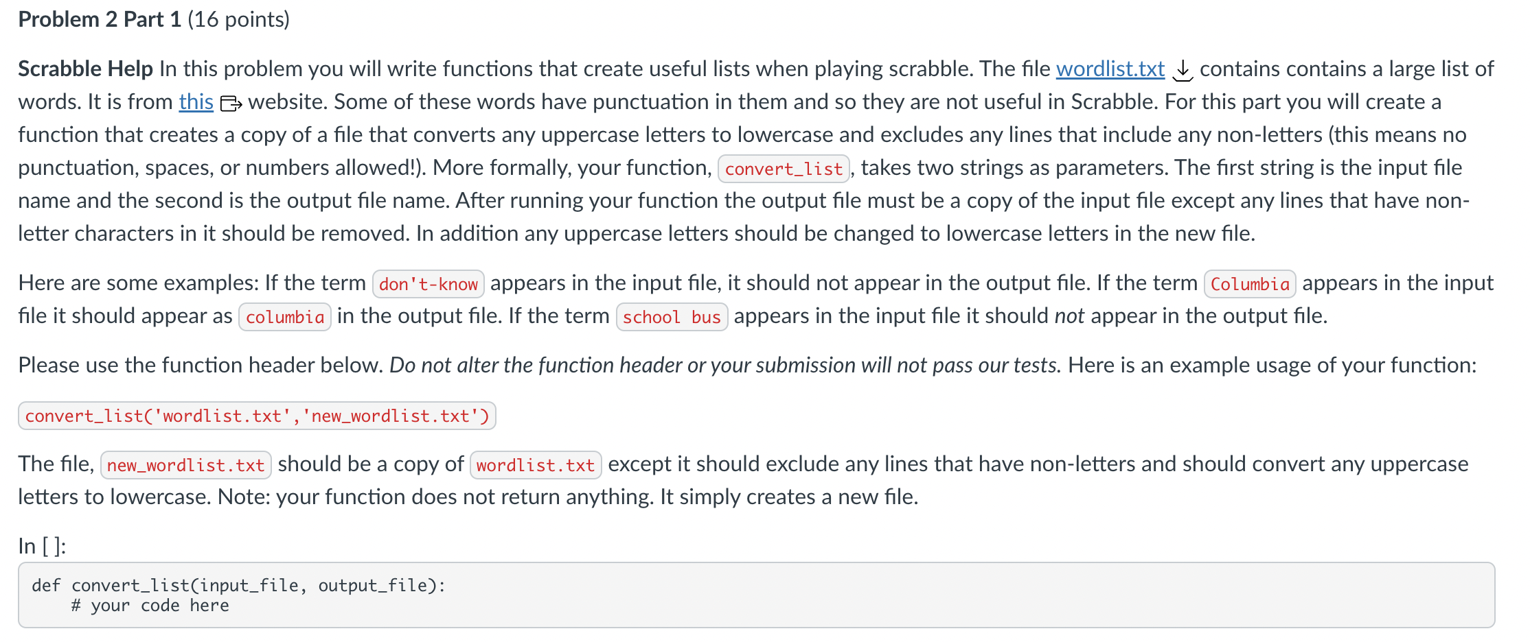 Solved Scrabble Help In this problem you will write | Chegg.com