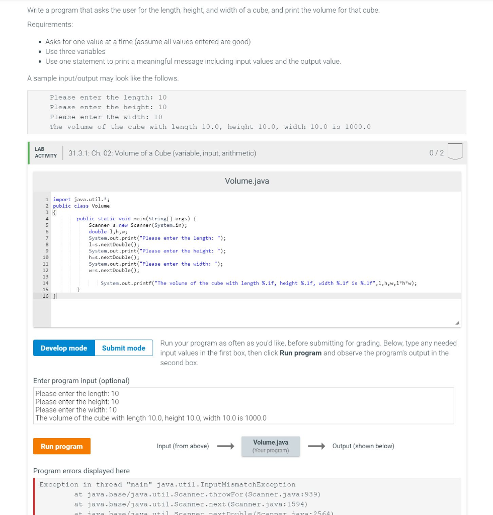 Solved Write a program that asks the user for the length, | Chegg.com