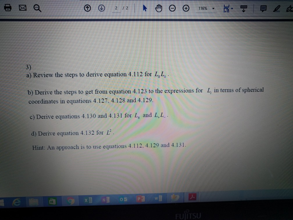 Solved 3) a) Review the steps to derive equation 4.112 for L | Chegg.com