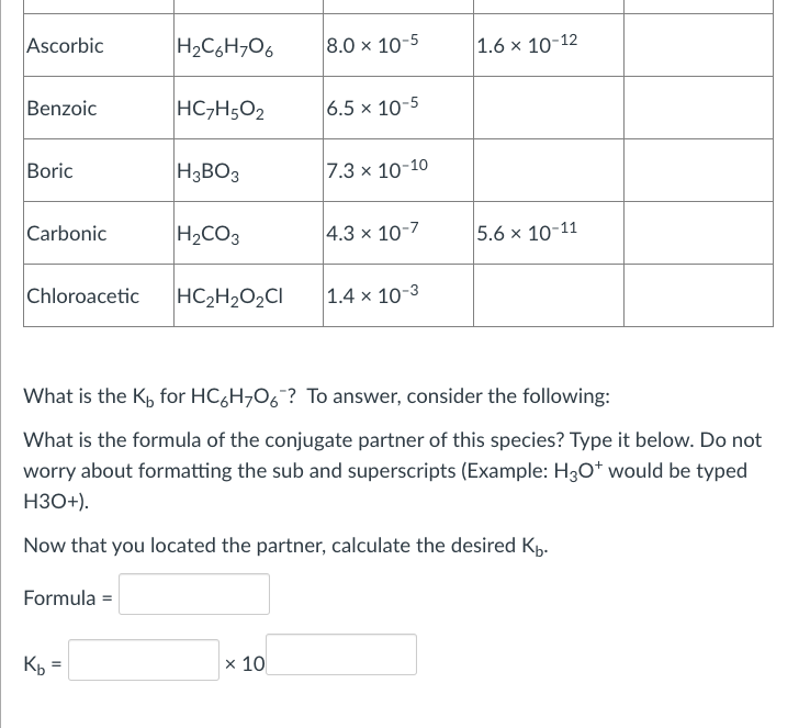 Solved What is the Kb for HC6H7O6−? To answer, consider the | Chegg.com