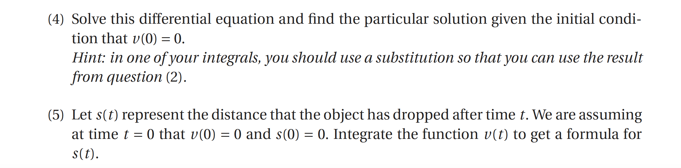 Solved Bowling Ball Free Fall We will look at a differential