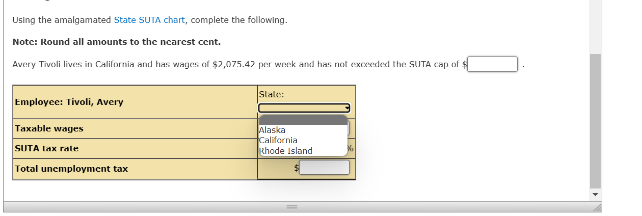Employee SUTA Contributions Some states impose a | Chegg.com