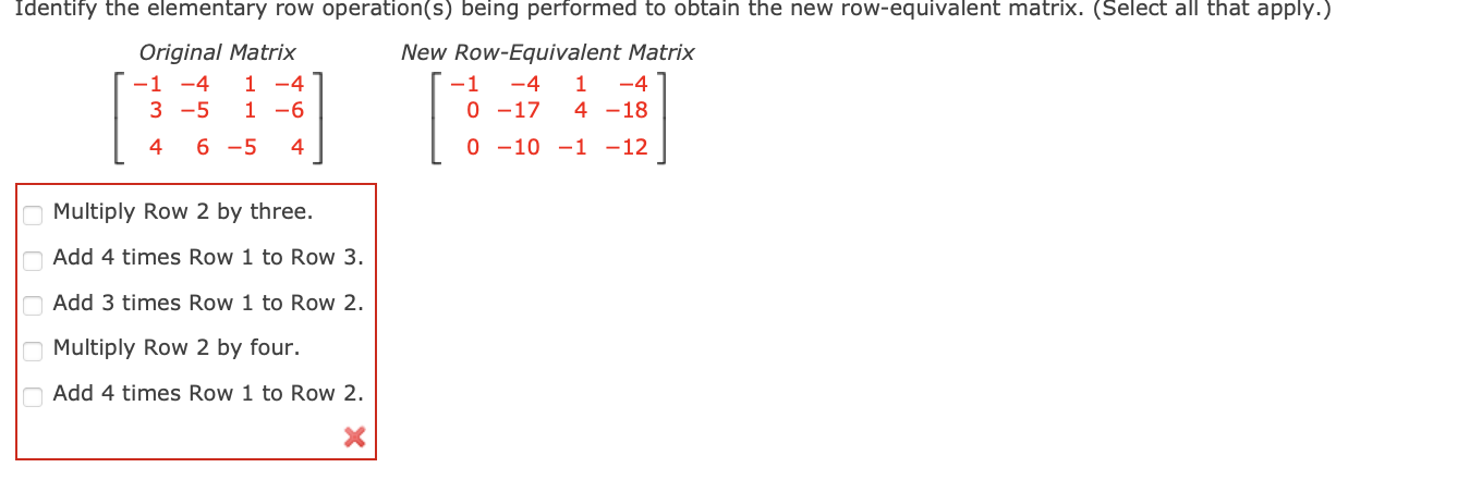 Solved Identify the elementary row operation s being Chegg