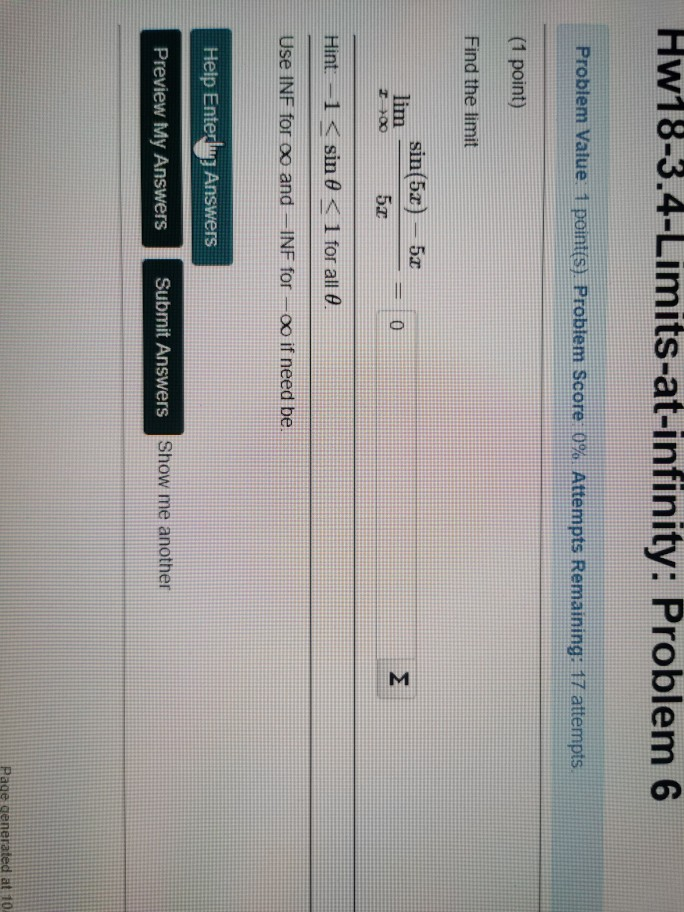 What is the difference between infinite limits and limits at infinity image