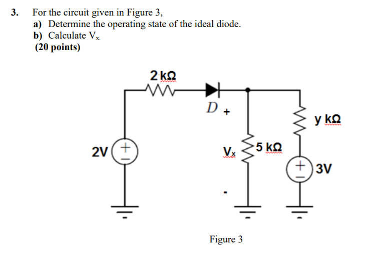 Solved 3. For the circuit given in Figure 3, a) Determine | Chegg.com