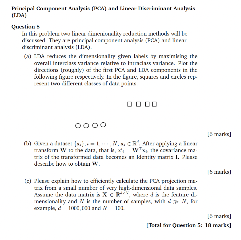 Solved Principal Component Analysis (PCA) And Linear | Chegg.com