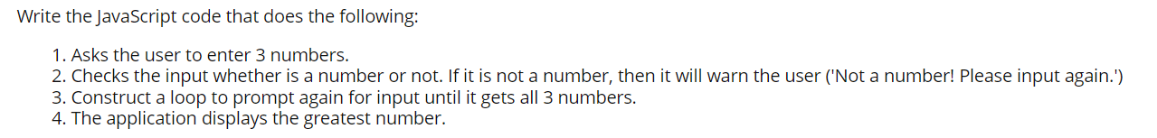 Solved Write the JavaScript code that does the following: 1. | Chegg.com