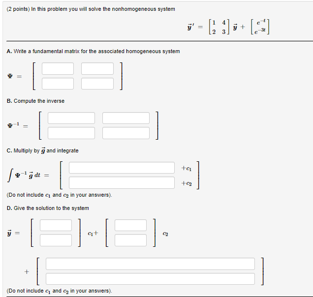 Solved (2 ﻿points) ﻿In this problem you will solve the | Chegg.com