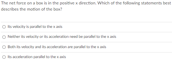 Solved The net force on a box is in the positive x | Chegg.com