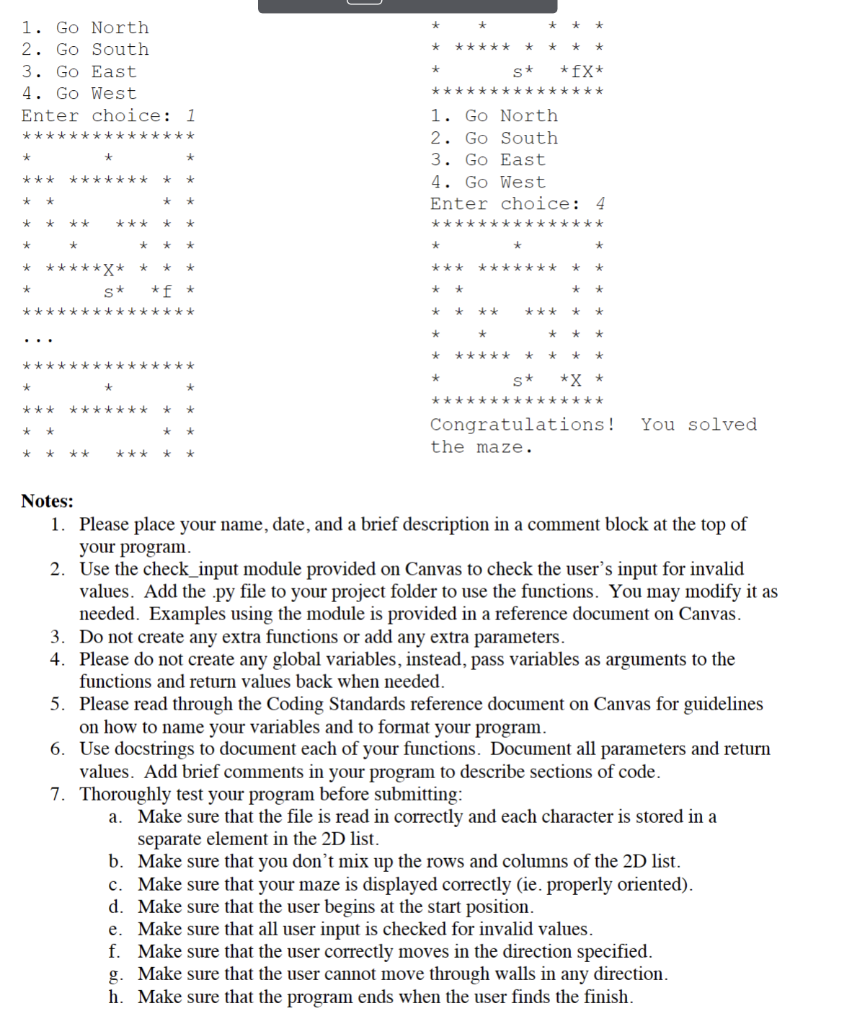 Solved Create a program that allows the user to solve a maze | Chegg.com