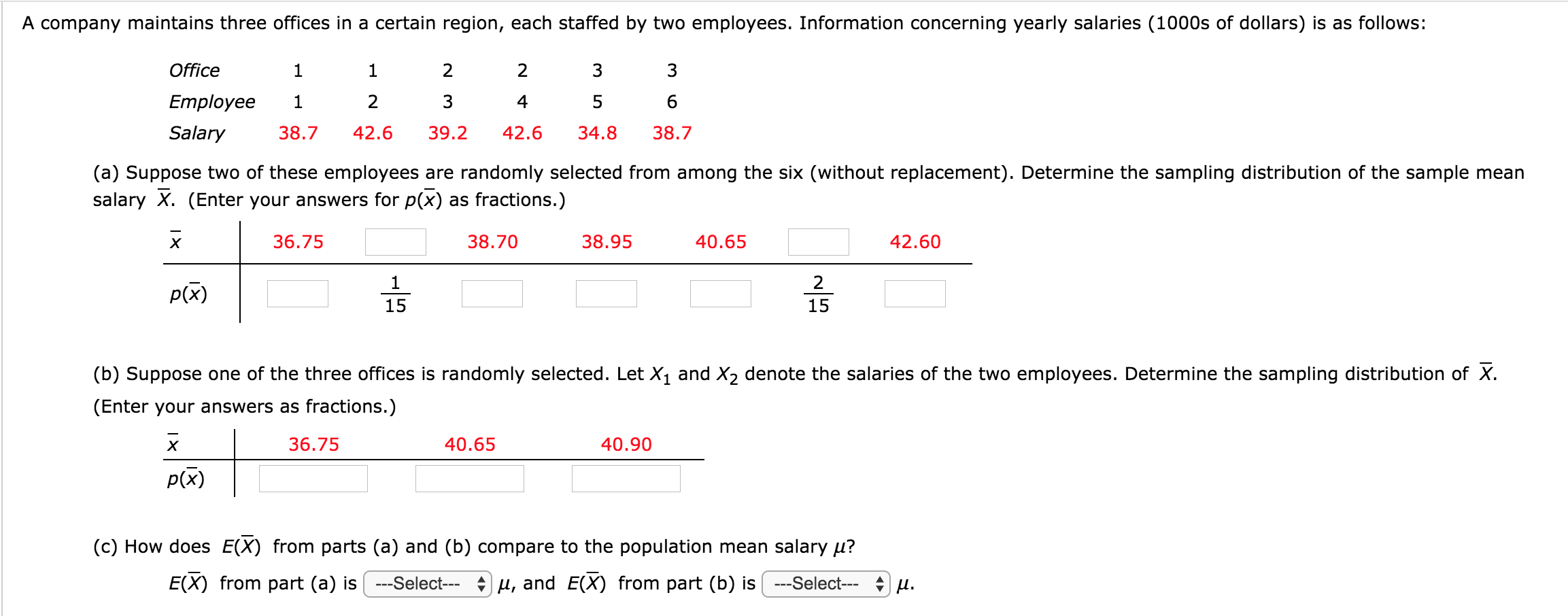 Solved A company maintains three offices in a certain | Chegg.com