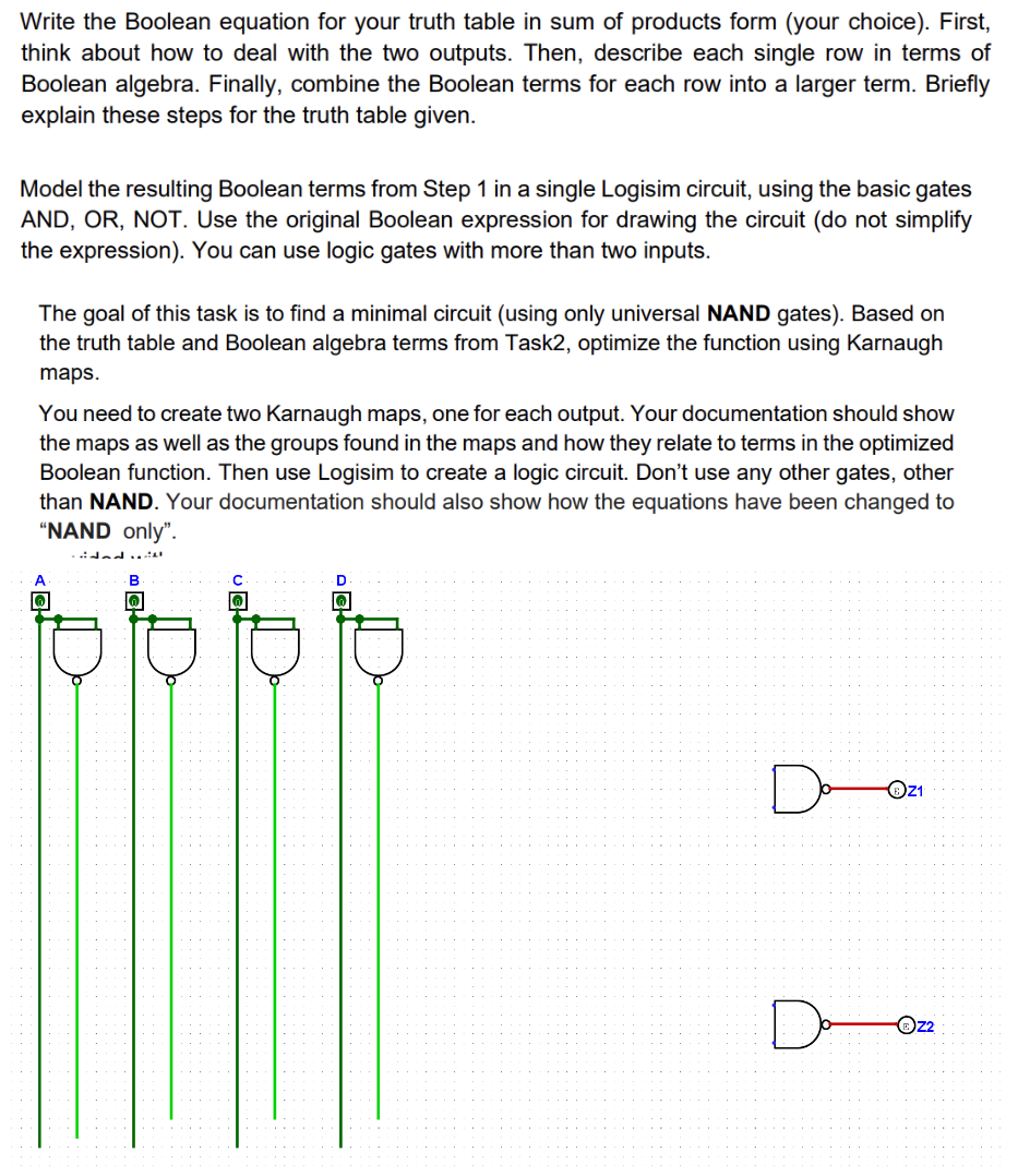 Solved Write the Boolean equation for your truth table in | Chegg.com