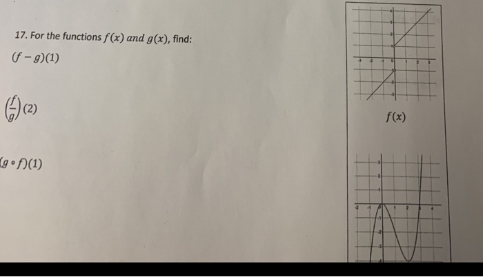 Solved 17 For The Functions F X And G X Find F X Chegg Com