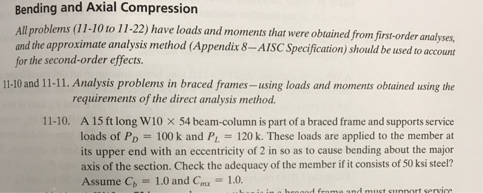 Solved Bending and Axial Compression All problems and the | Chegg.com
