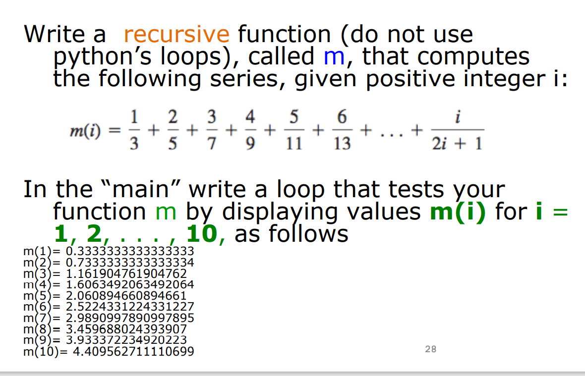 Solved Write a recursive function (do not use python's | Chegg.com
