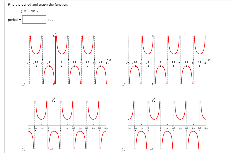 Solved Find the period and graph the function. y = 2 tan x | Chegg.com