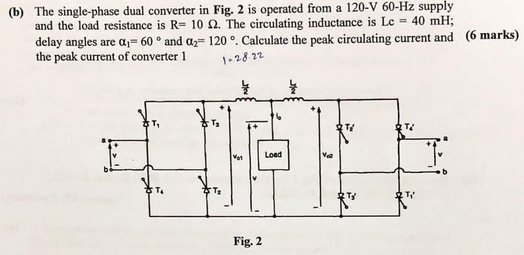 Single Phase Dual Converter Circuit Diagram