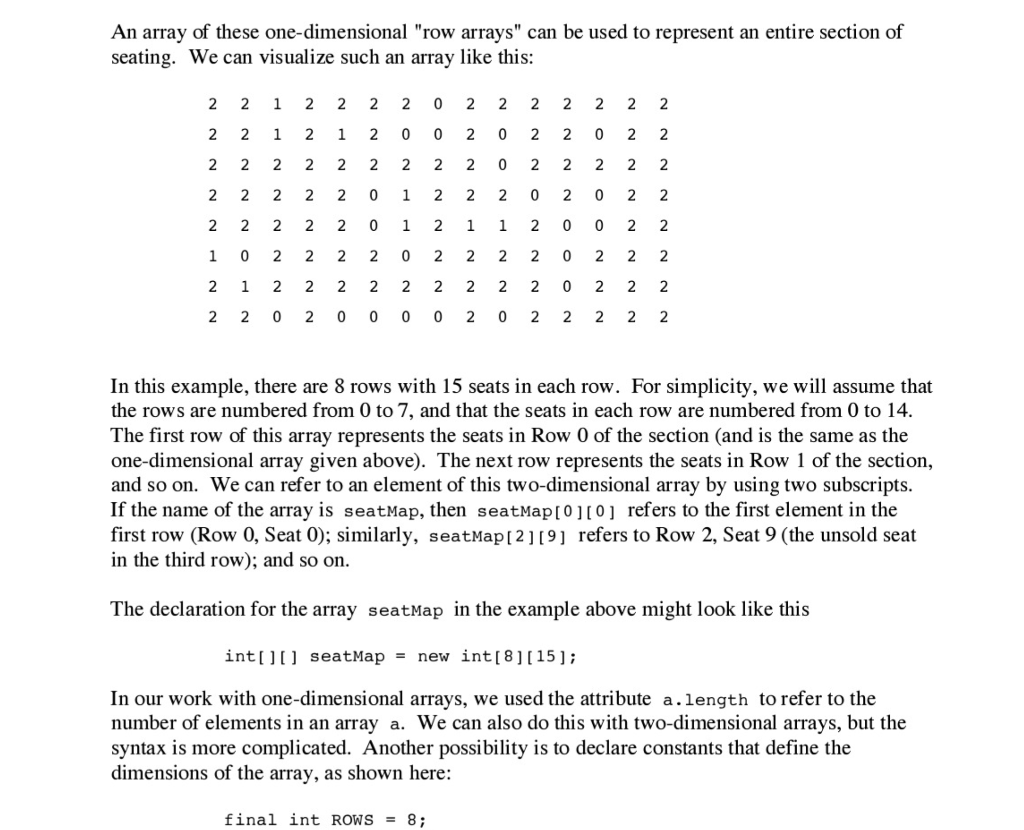Solved 1. In a previous exercise, we used an array to | Chegg.com