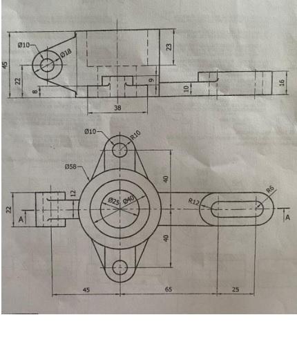 Solved Draw Front (full Section), Top And Left Views Of The | Chegg.com