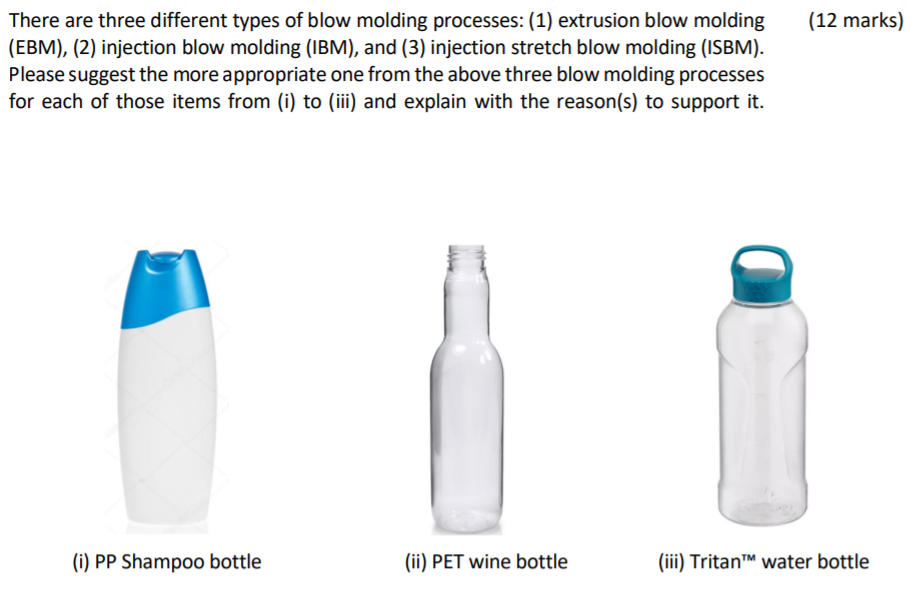 Solved (12 marks) There are three different types of blow | Chegg.com