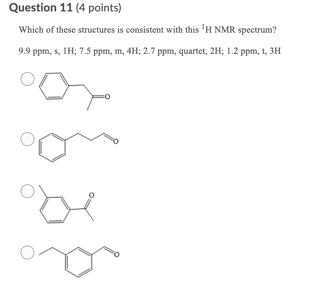 Solved Question 11 (4 points) Which of these structures is | Chegg.com