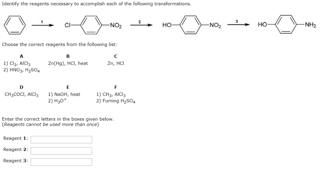 Solved Identify The Reagents Necessary To Accomplish Each Of | Chegg.com