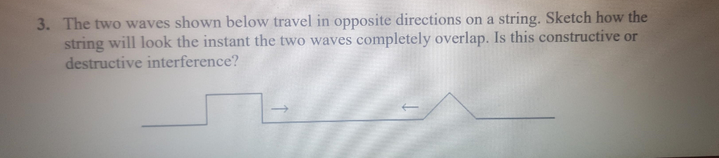 Solved 3. The two waves shown below travel in opposite | Chegg.com