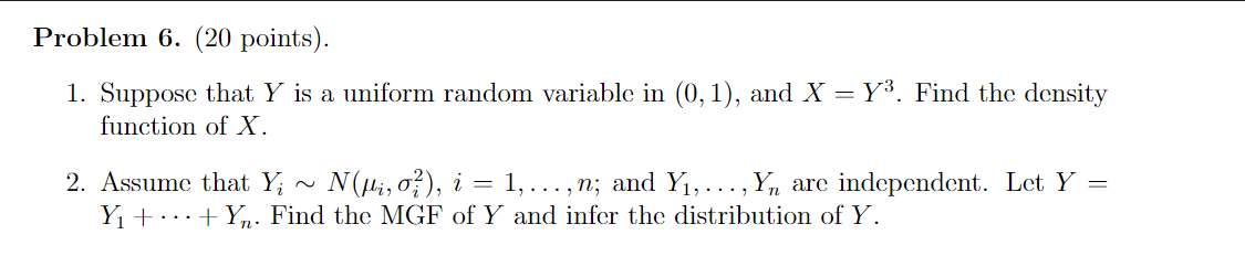 Problem Points Suppose That Y Is A Uniform Chegg Com