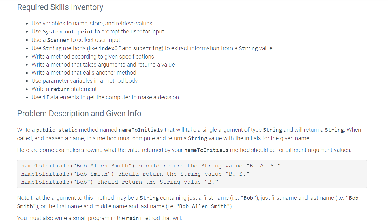 Solved Required Skills Inventory - Use variables to name, | Chegg.com