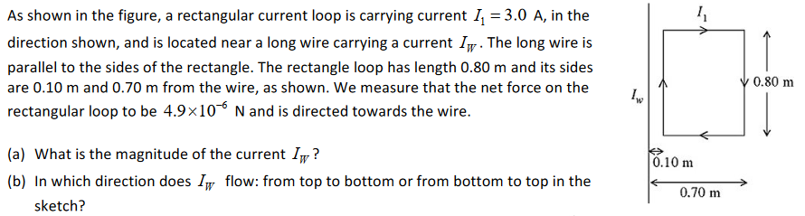 Solved 1 As shown in the figure, a rectangular current loop | Chegg.com
