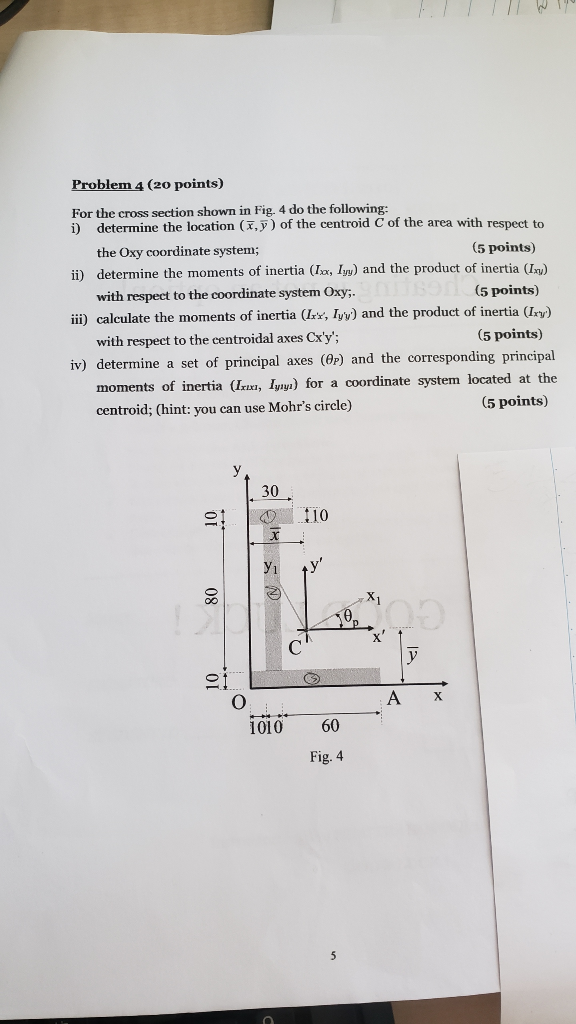 Solved Problem 4 (20 points) For the cross section shown in | Chegg.com