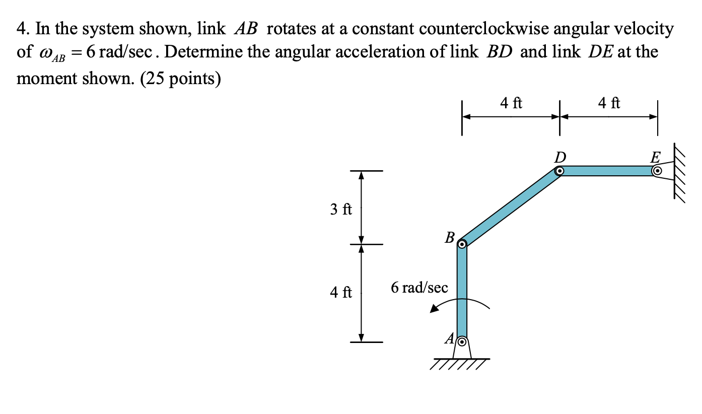 Solved 4. In The System Shown, Link AB Rotates At A Constant | Chegg.com