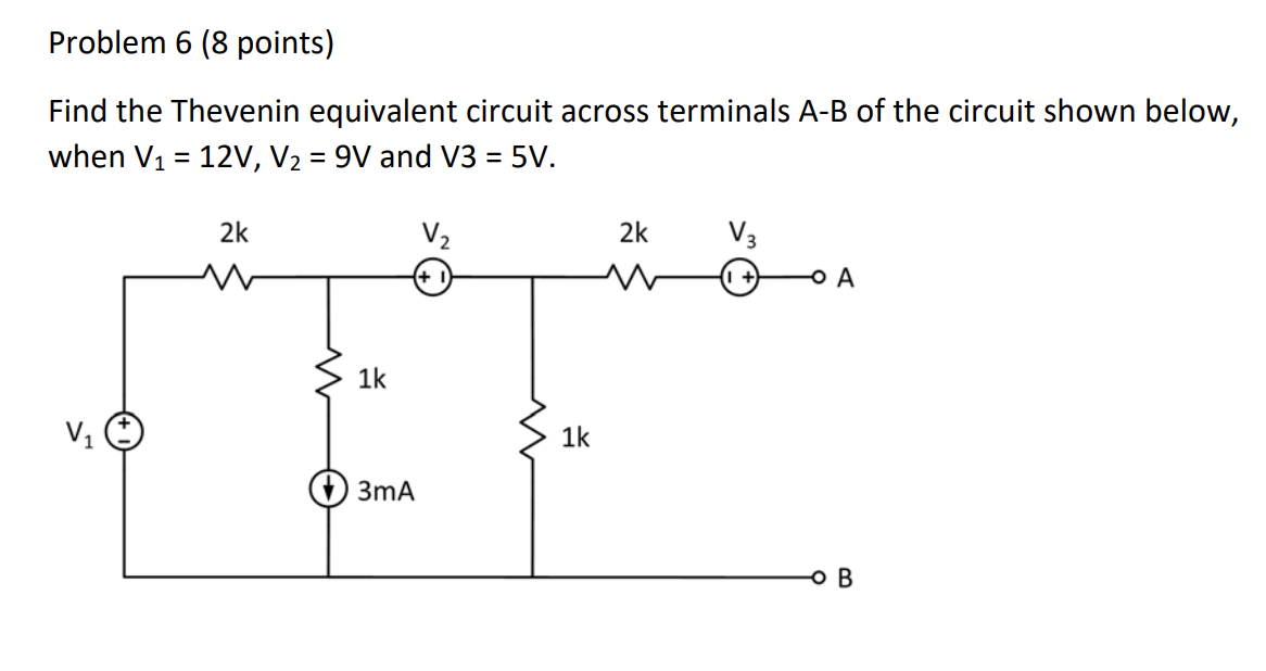 Solved Problem 1 (4 Points) Determine Voltages V1, V2, V3, | Chegg.com