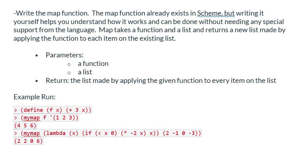 Solved write the following functions in Scheme. You may use | Chegg.com