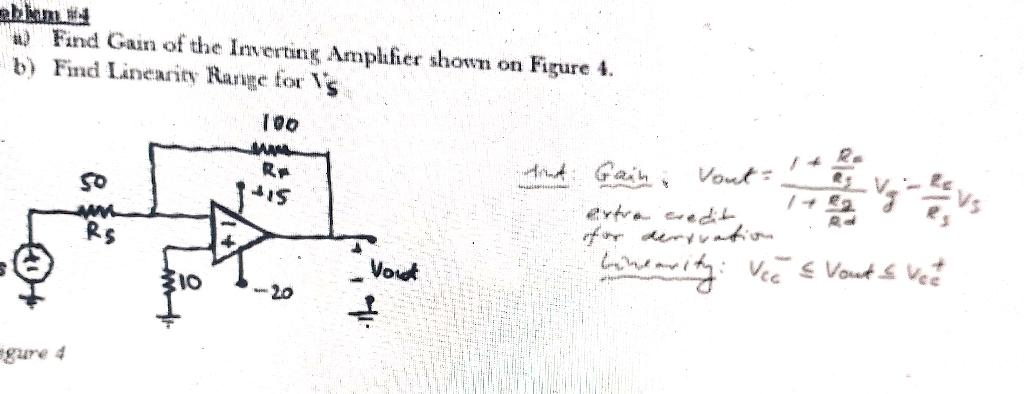 Solved Find Gain Of The Inverting Amplifier Shown On Figure | Chegg.com