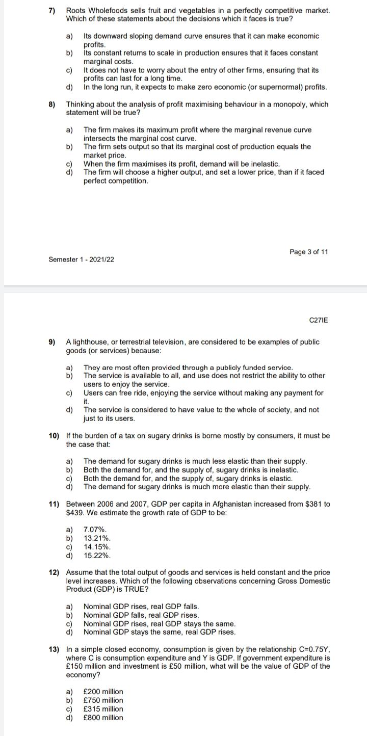 Solved Section A: Multiple Choice Questions. Answer ALL | Chegg.com