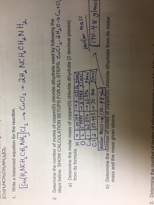 Solved Write a balanced equation for the reaction.