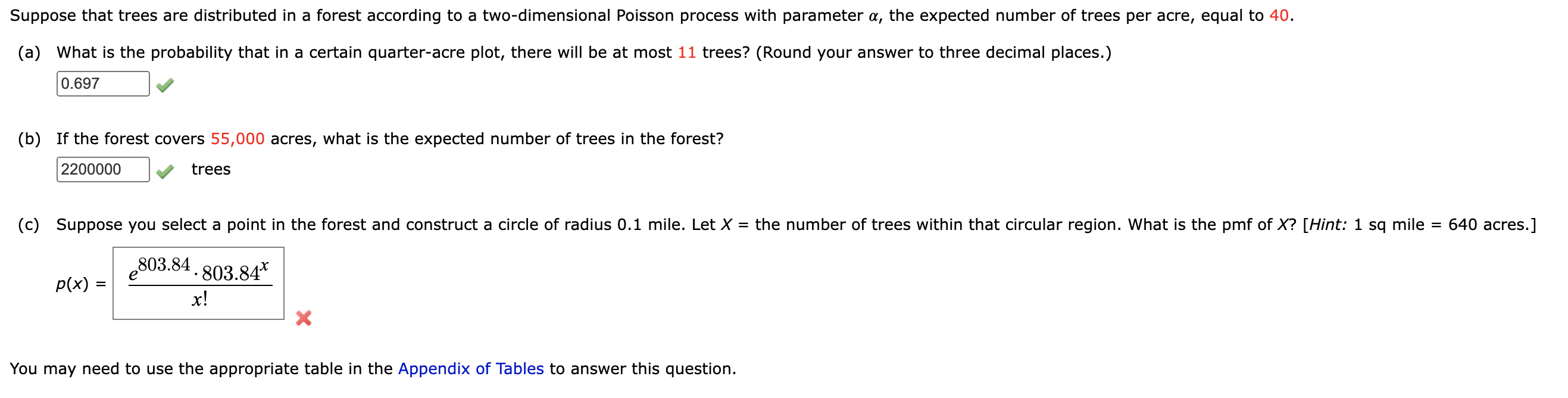 Solved Suppose that trees are distributed in a forest | Chegg.com