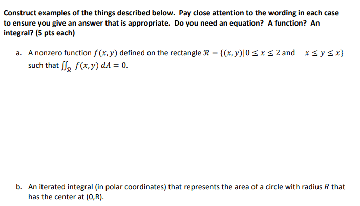 Solved Construct examples of the things described below. Pay | Chegg.com