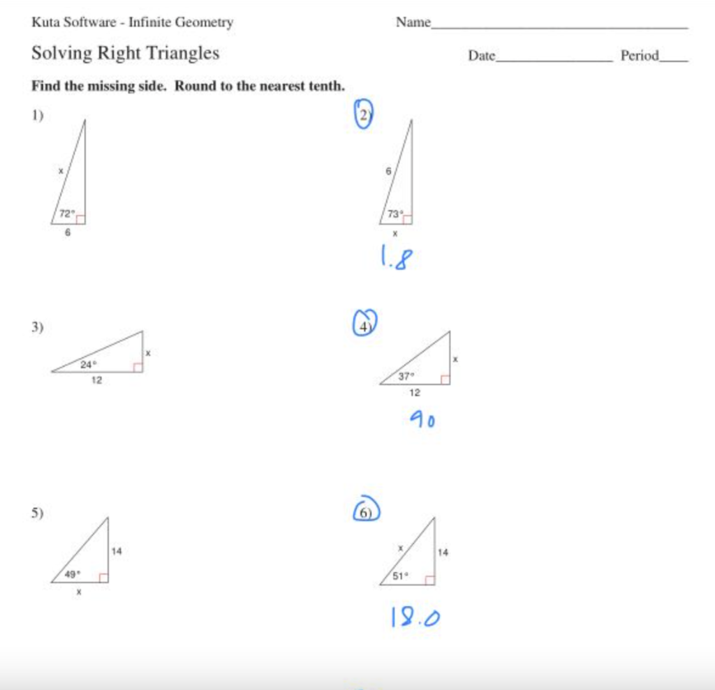 Solved Kuta Software Infinite Geometry Solving Right