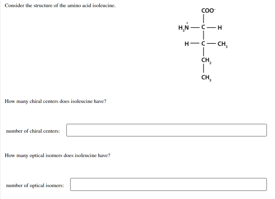 Solved Consider the structure of the amino acid isoleucine. | Chegg.com