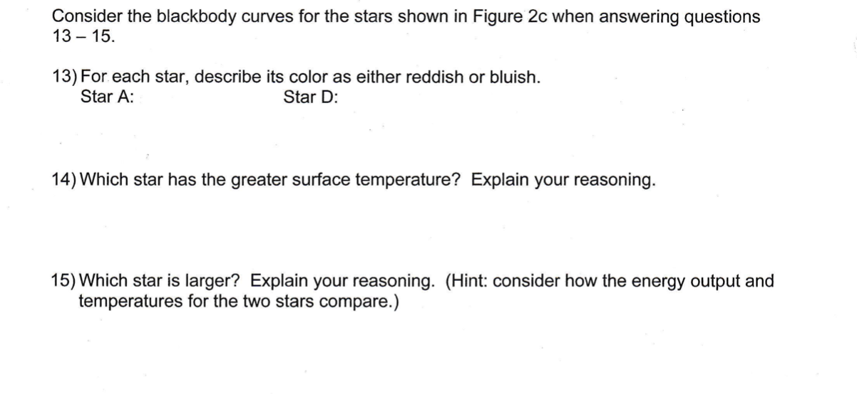 Solved Consider the blackbody curves for the stars shown in | Chegg.com