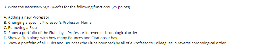 Solved 3. Write the necessary SQL Queries for the following | Chegg.com