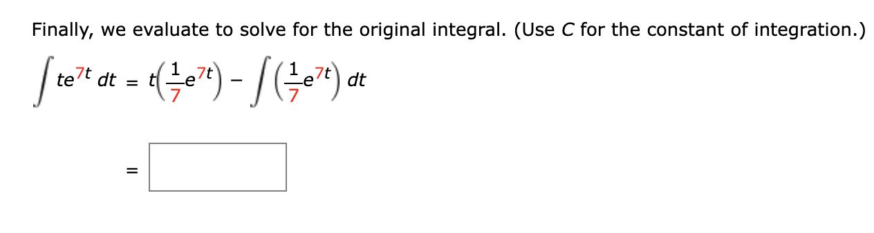 Solved Finally, we evaluate to solve for the original | Chegg.com