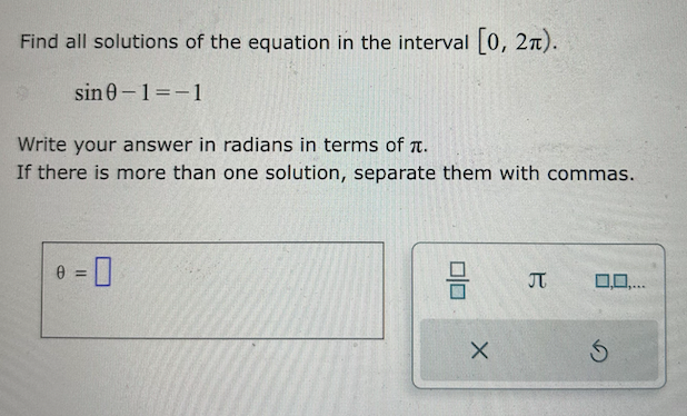 Solved Find all solutions of the equation in the interval | Chegg.com