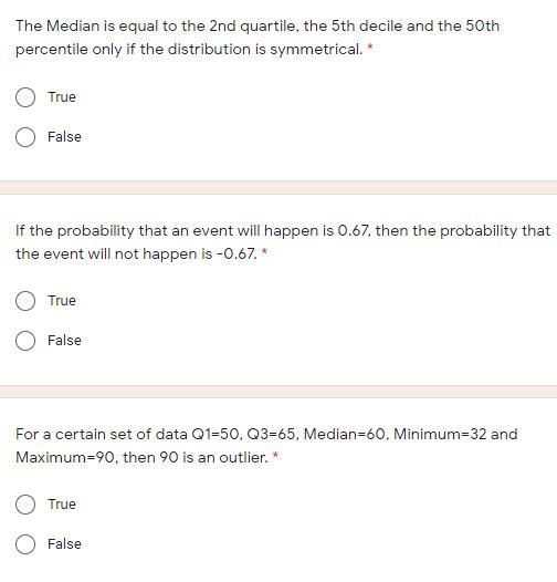 Solved The Median is equal to the 2nd quartile, the 5th | Chegg.com