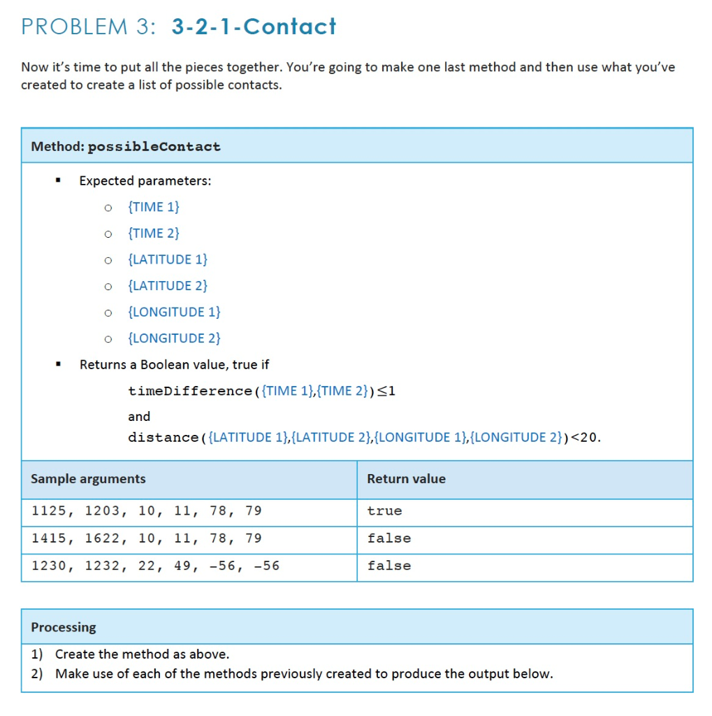 PROBLEM 3: 3-2-1-Contact Now it's time to put all the | Chegg.com